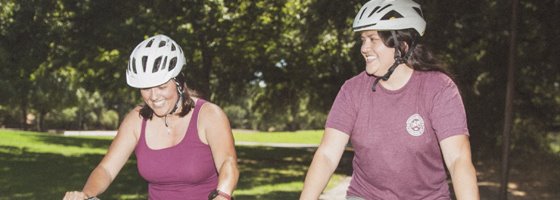 two ladies on bikes