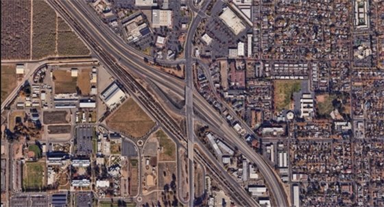 Drone photo of Briggsmore Interchange