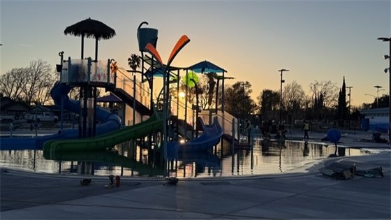 The splash park at Cesar Chavez Neighborhood Park in Modesto. 