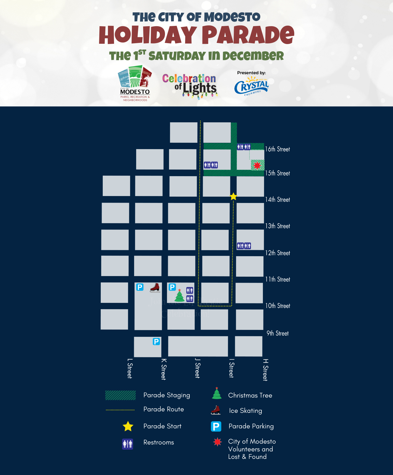 COM Event Flyer w/ downtown map. Call 209-577-5344